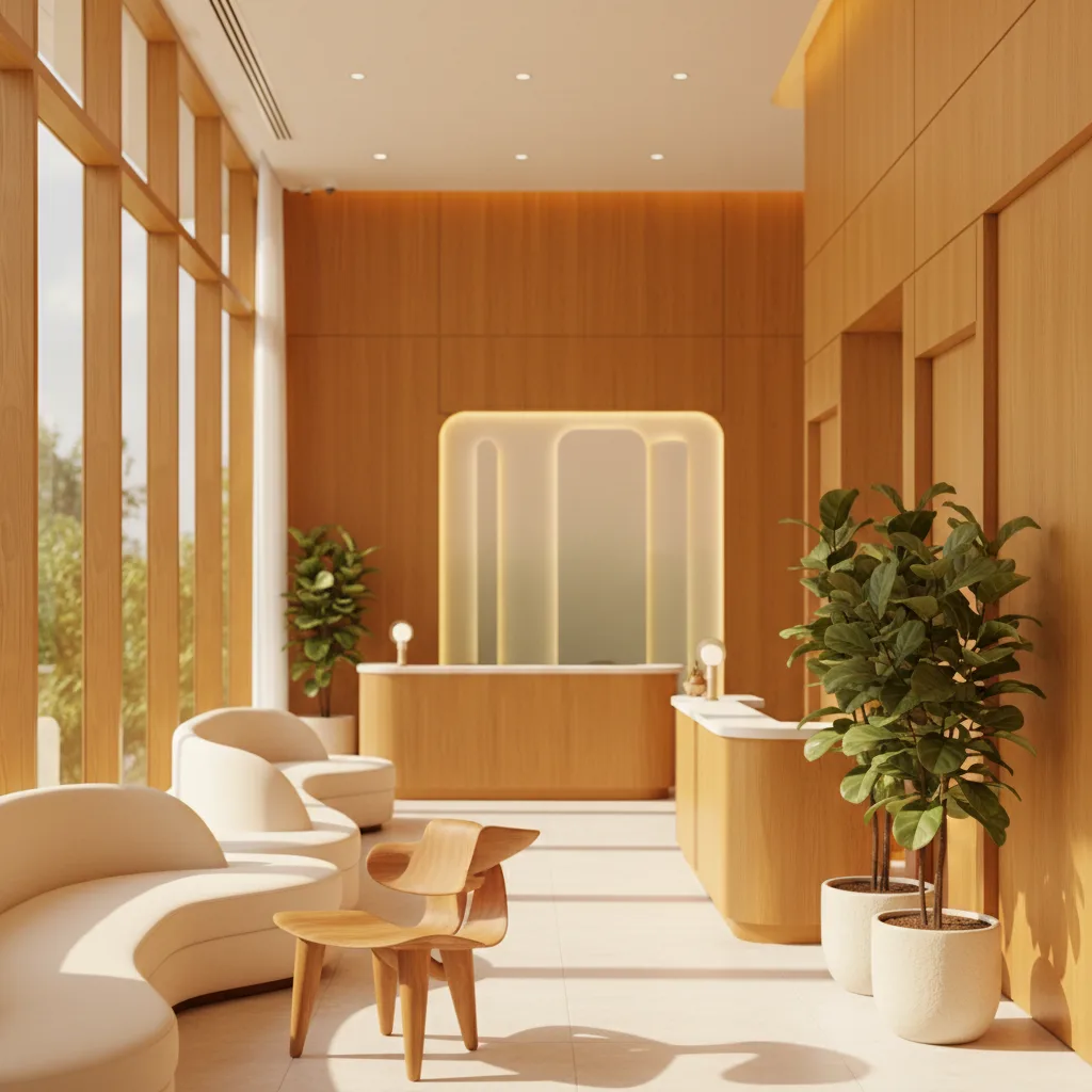 A warm, sunlit clinic interior